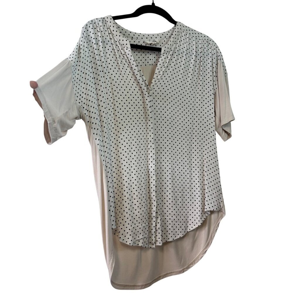 Anthropologie Porridge Women's Tan Polka Dot Blouse Size S